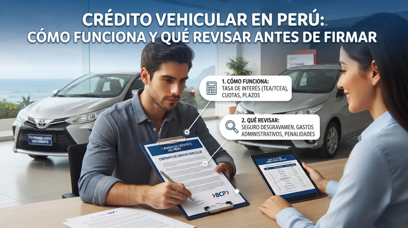 Crédito vehicular en Perú cómo funciona y qué revisar antes de firmar