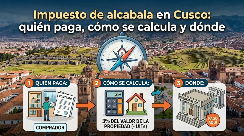 Impuesto de alcabala en Cusco quién paga, cómo se calcula y dónde
