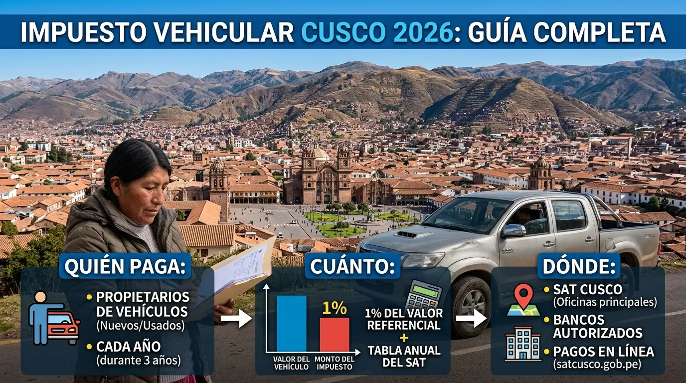 Impuesto vehicular en Cusco quién paga, cuánto y dónde