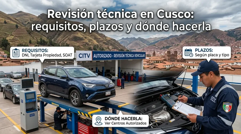 Revisión técnica en Cusco requisitos, plazos y dónde hacerla