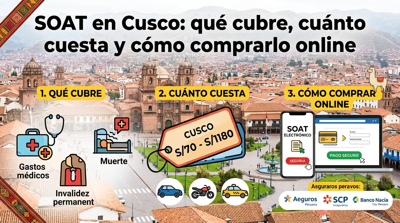 SOAT en Cusco qué cubre, cuánto cuesta y cómo comprarlo online